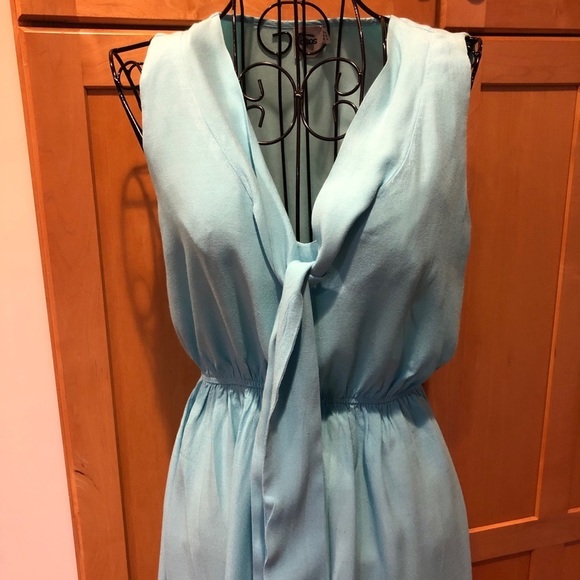 ASOS light blue front tie sleeveless mini Dress Size Small - Picture 2 of 6